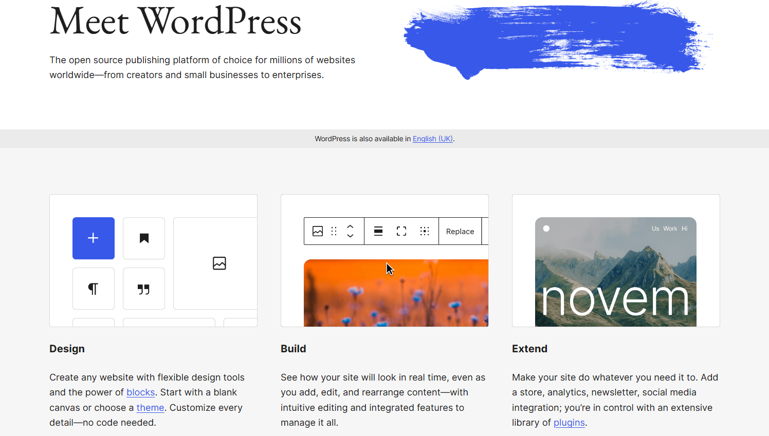 WordPress Homepage