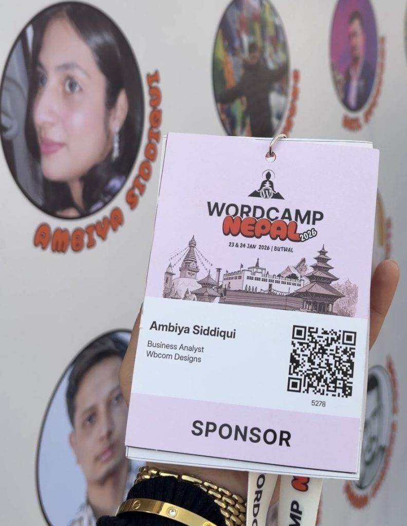 Wbcom Designs micro sponsor badge at WordCamp Nepal 2026