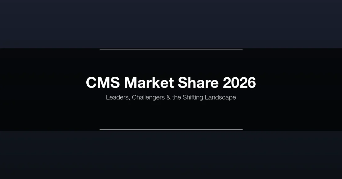 CMS Market Share 2026 - WordPress, Shopify, Webflow and headless CMS platform comparison