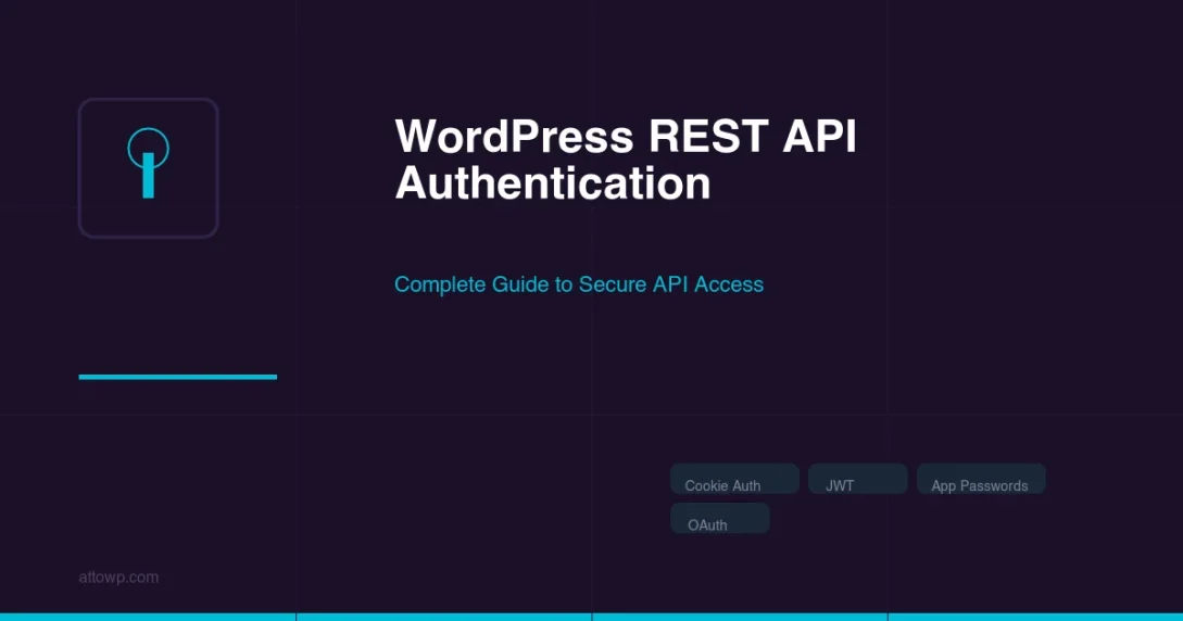 WordPress REST API authentication guide covering Cookie Auth, JWT, App Passwords, and OAuth methods