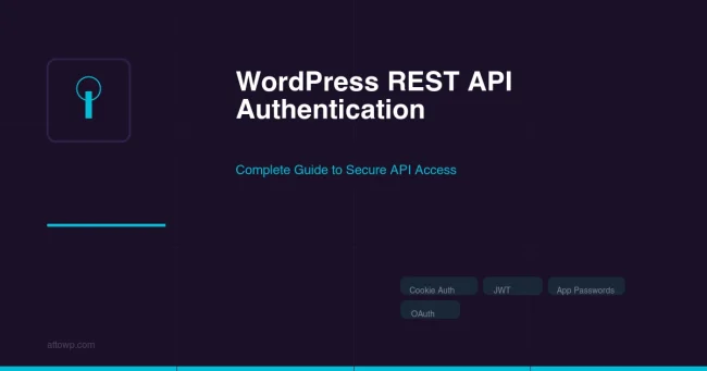 WordPress REST API authentication guide covering Cookie Auth, JWT, App Passwords, and OAuth methods