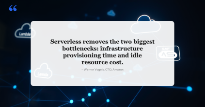 Serverless Architecture: The Future of Backend Development in 2026 — glowing cloud function nodes in dark space