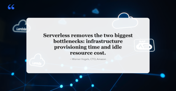 Serverless Architecture: The Future of Backend Development in 2026 — glowing cloud function nodes in dark space