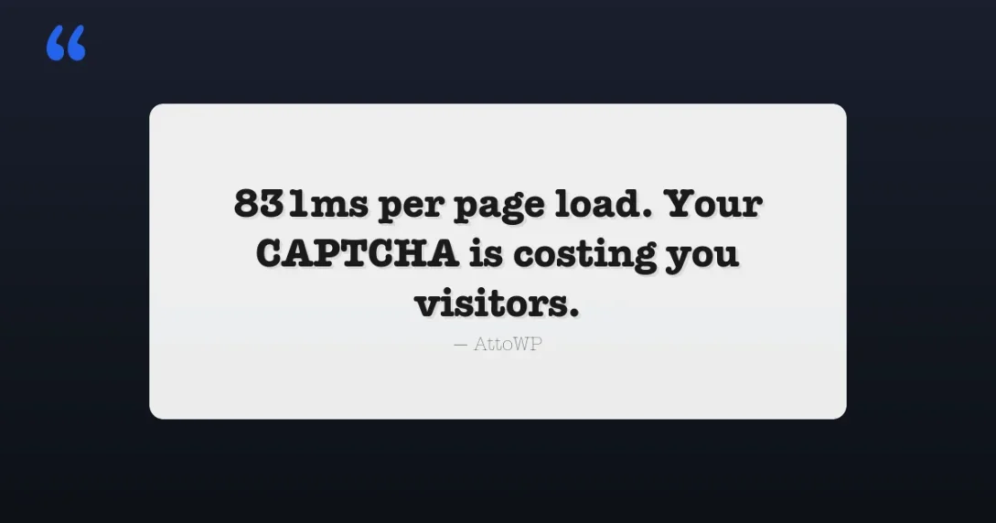 reCAPTCHA Alternatives for WordPress: Stop Losing 800ms Per Page Load