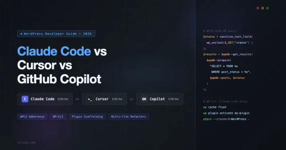 Claude Code vs Cursor vs GitHub Copilot comparison for WordPress developers