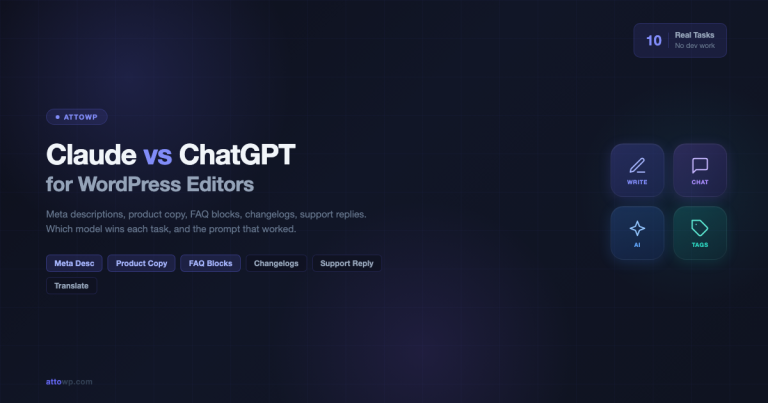 Claude vs ChatGPT for WordPress Editors and Admins: A Real-Task Comparison