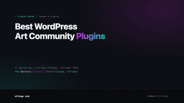Best WordPress Art Community Plugins 2026 guide cover