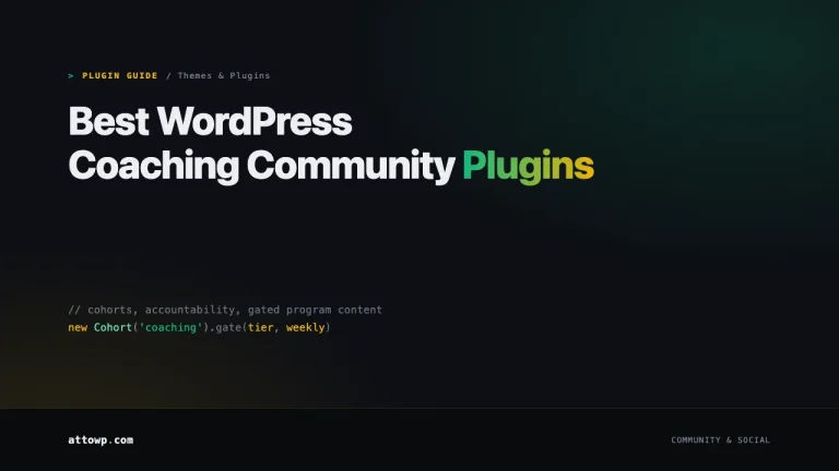 Best WordPress Coaching Community Plugins 2026 guide cover
