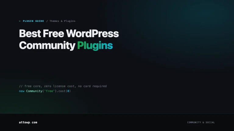 Best Free WordPress Community Plugins 2026 guide cover