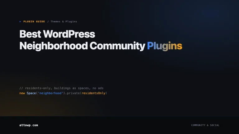 Best WordPress Neighborhood Community Plugins 2026 guide cover