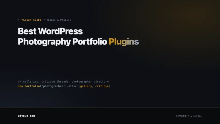 Best WordPress Photography Portfolio Community Plugins 2026 guide cover