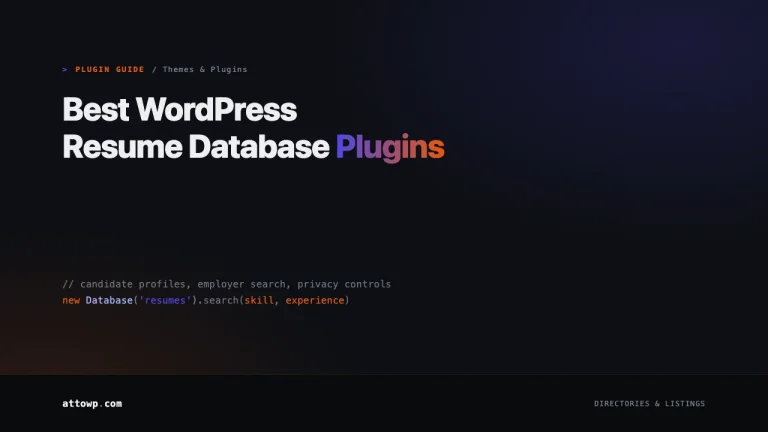 Best WordPress Resume Database Plugins 2026 guide cover